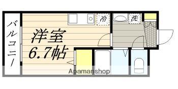 KATSURAGI VILLE D棟(ワンルーム/1階)の間取り写真