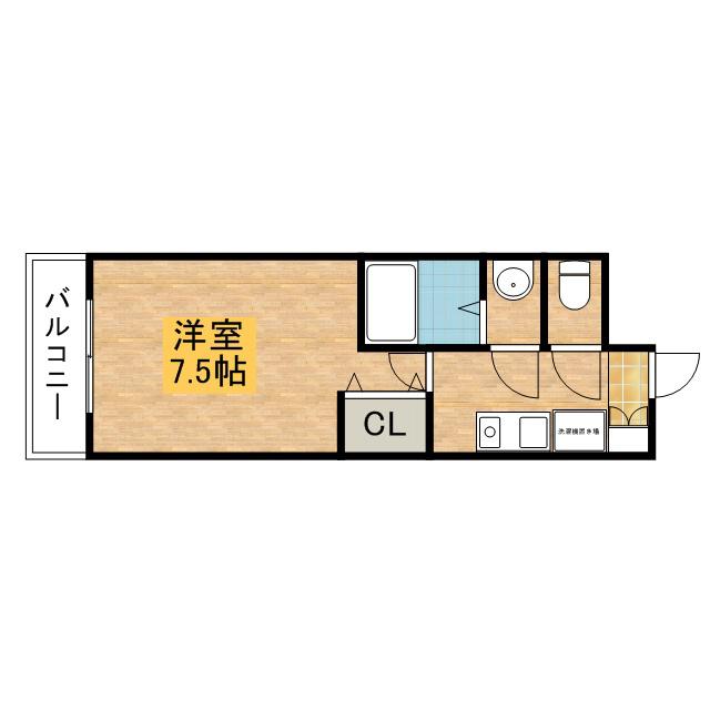 メルヘンローズ学研都市(1K/4階)の間取り写真