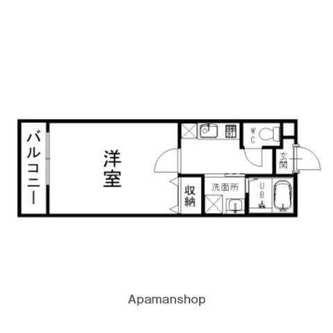 アメリア和多田(1K/1階)の間取り写真