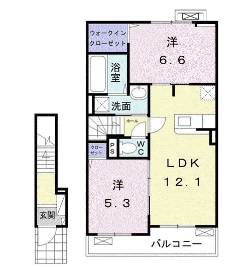 アーティクル Ⅳ(2LDK/2階)の間取り写真