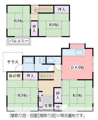 筑肥線 波多江駅 徒歩17分 2階建 築47年(4DK)の間取り写真