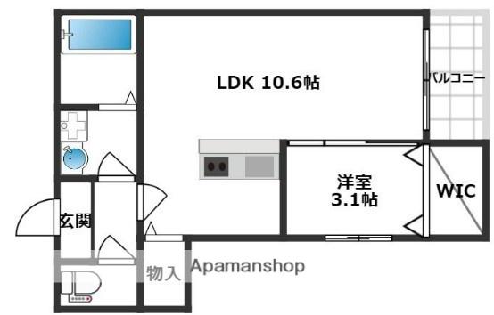 SUNMARK九大学研都市(1LDK/2階)の間取り写真