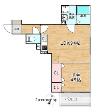 CRECIA荻浦(1LDK/3階)の間取り写真