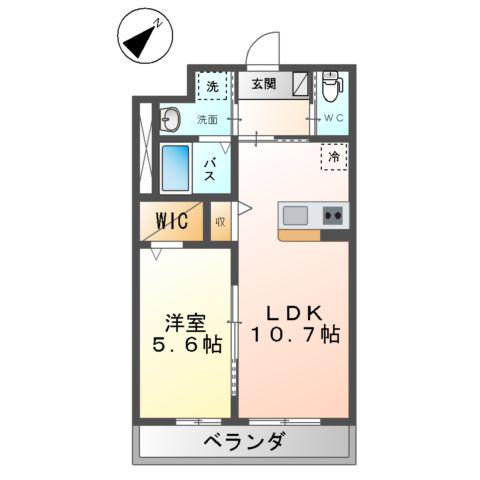 カーサ・グラン 伊都(1LDK/3階)の間取り写真