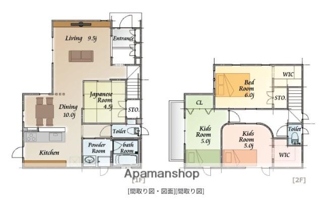 筑肥線 加布里駅 徒歩8分 2階建 築10年(4LDK)の間取り写真