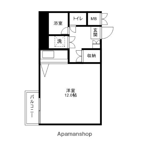 福吉リゾートエクセル55(ワンルーム/4階)の間取り写真
