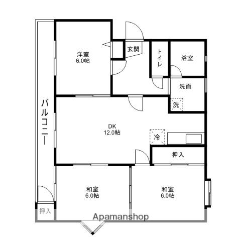 レジデンスT(3LDK/2階)の間取り写真