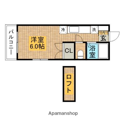 ライフステージⅠ(ワンルーム/2階)の間取り写真