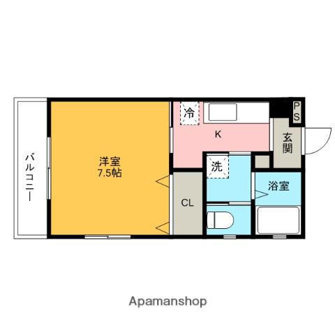 セブンハイツⅡ(1K/5階)の間取り写真