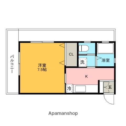 セブンハイツⅡ(1K/2階)の間取り写真