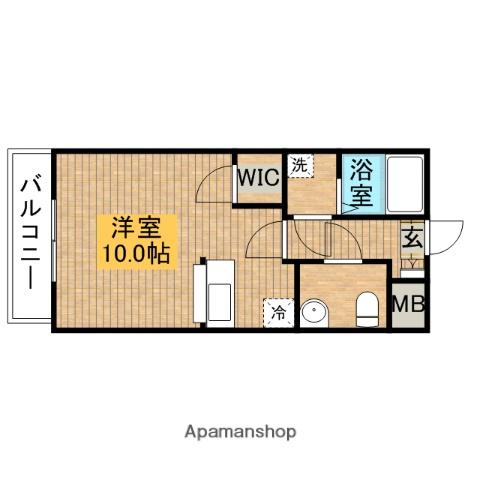 アムール恵(ワンルーム/1階)の間取り写真