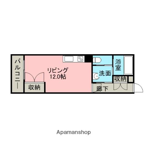 シップスコート(ワンルーム/2階)の間取り写真