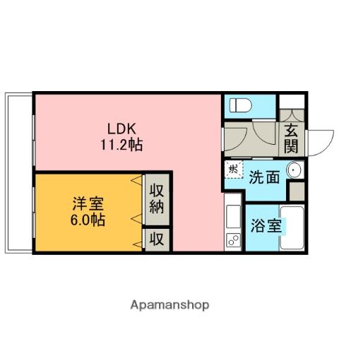 オークス周船寺(1LDK/3階)の間取り写真