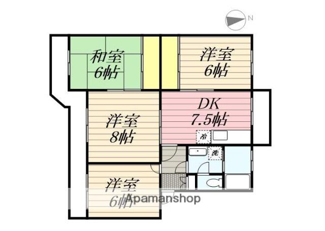 サンライフ小郡パークタウン G(4DK/4階)の間取り写真