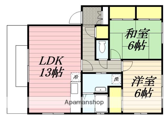 ロアジール祥(2LDK/2階)の間取り写真