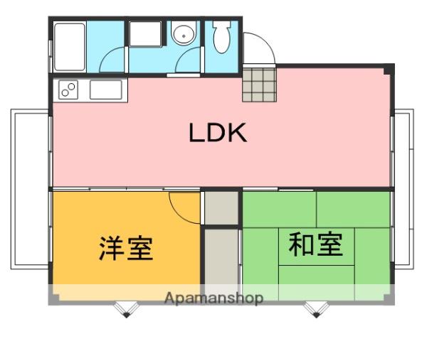 エクセレントハイツC(2LDK/1階)の間取り写真
