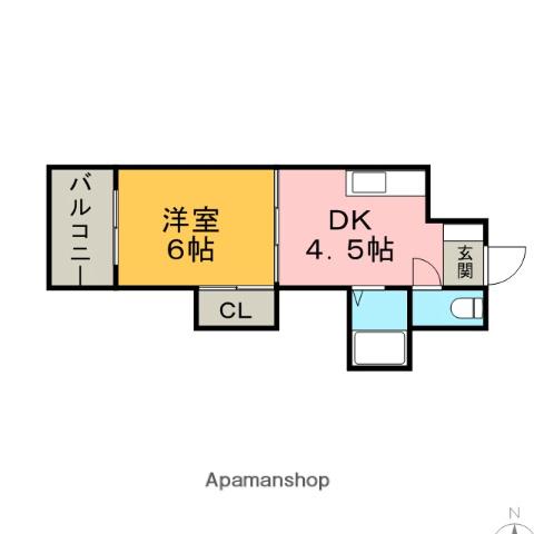 シティハイム筑紫(1DK/3階)の間取り写真