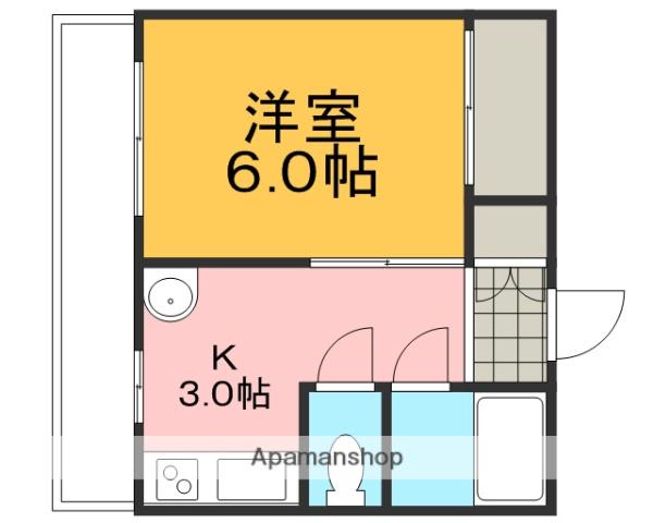 いなばビル(1K/3階)の間取り写真