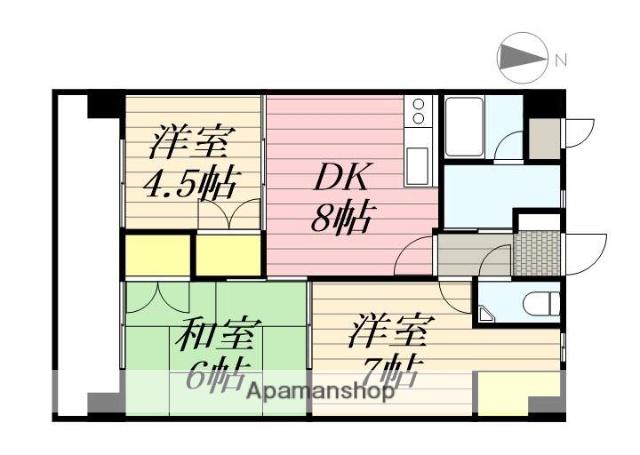 メゾン原Ⅱ(3LDK/5階)の間取り写真