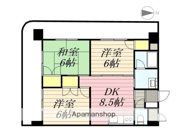 メゾン原Ⅱ(3DK/3階)の間取り写真