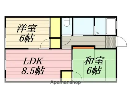 コーポ光和(2DK/2階)の間取り写真