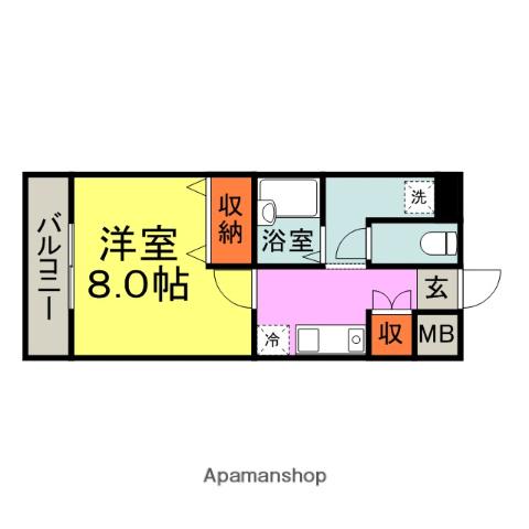 ネバーランドぶどうの樹(1K/4階)の間取り写真