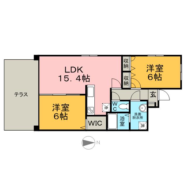 サーフウェーブ(2LDK/1階)の間取り写真