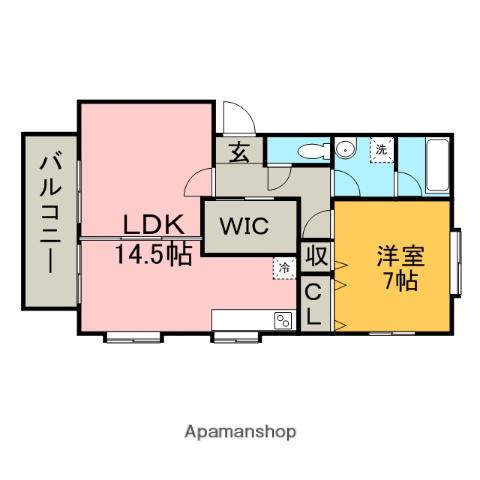 ルーブルⅢ(1LDK/2階)の間取り写真