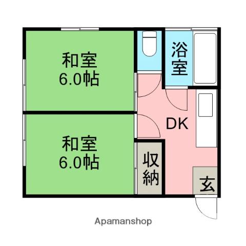 矢野アパート(2DK/1階)の間取り写真
