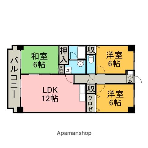 サンフォーレ舞音(3LDK/7階)の間取り写真