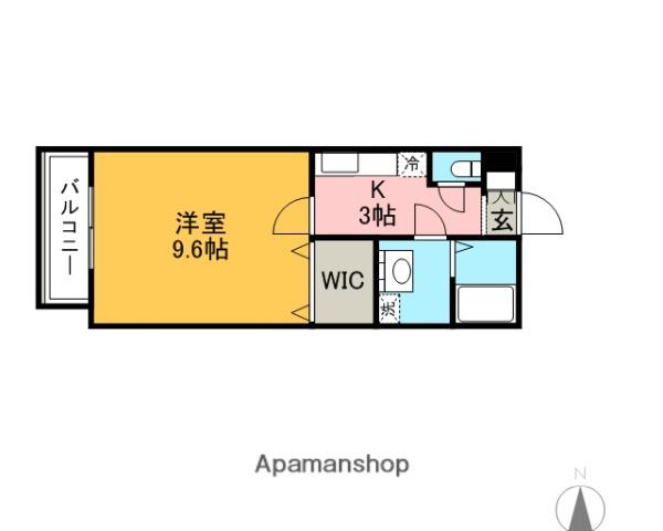 シュトラーゼ鳥栖(1K/2階)の間取り写真