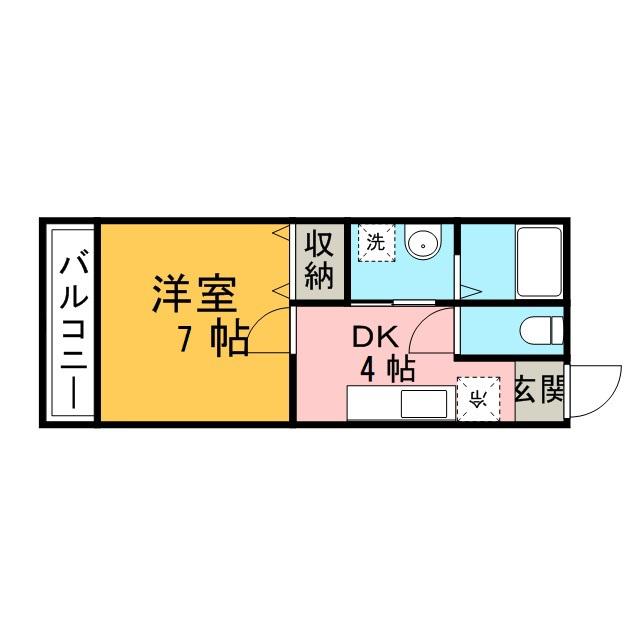 アムール土井(1K/2階)の間取り写真