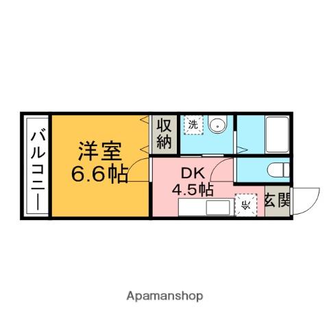アムール土井(1K/2階)の間取り写真