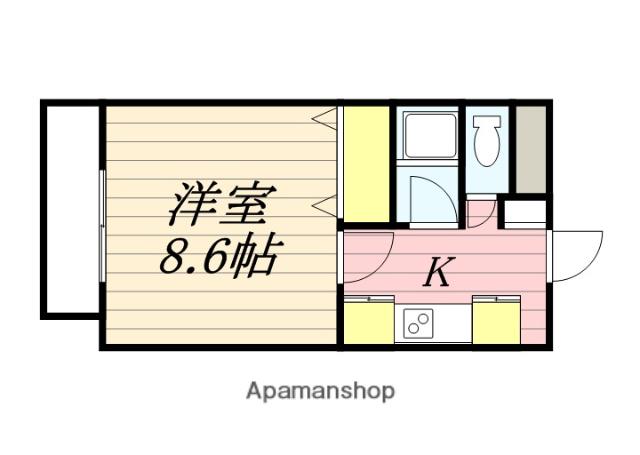 ウインザー田代外町(1K/4階)の間取り写真