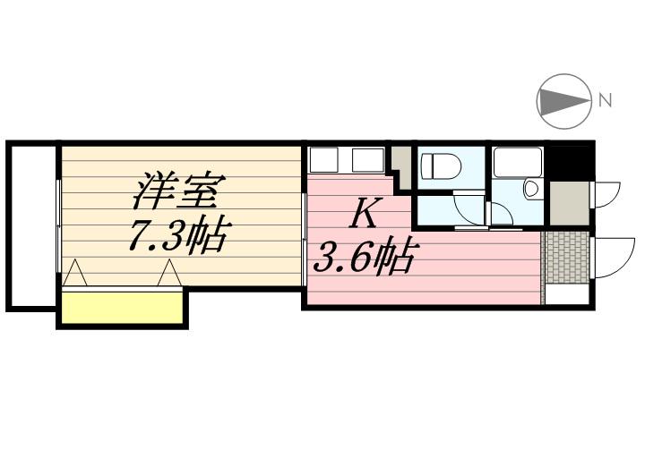 鳥栖シティビル(1K/5階)の間取り写真
