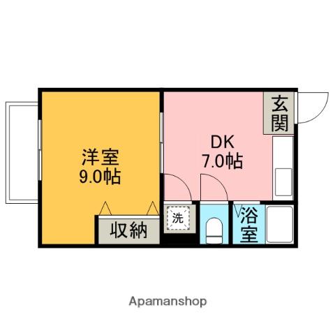 ウインザー今泉A(1DK/1階)の間取り写真