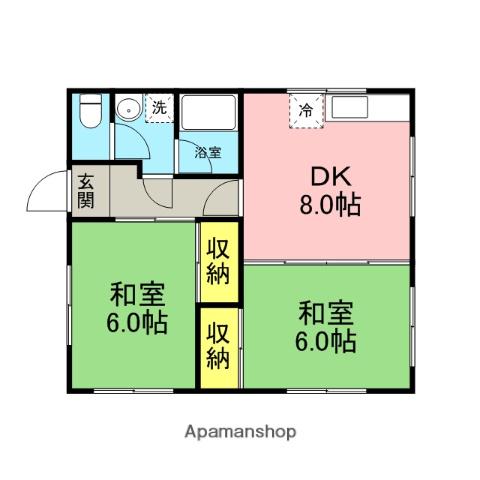 甘木鉄道 大板井駅 徒歩12分 1階建 築38年(2DK)の間取り写真