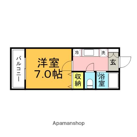 バウハウス(1K/2階)の間取り写真