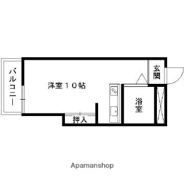 代官町ハイツFUJITAⅠ棟(ワンルーム/1階)の間取り写真