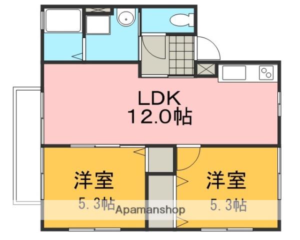 フィールド・オブ・ゴッド(2LDK/1階)の間取り写真