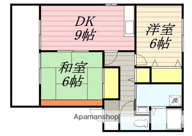 ビューティフルBELLA(2DK/1階)の間取り写真