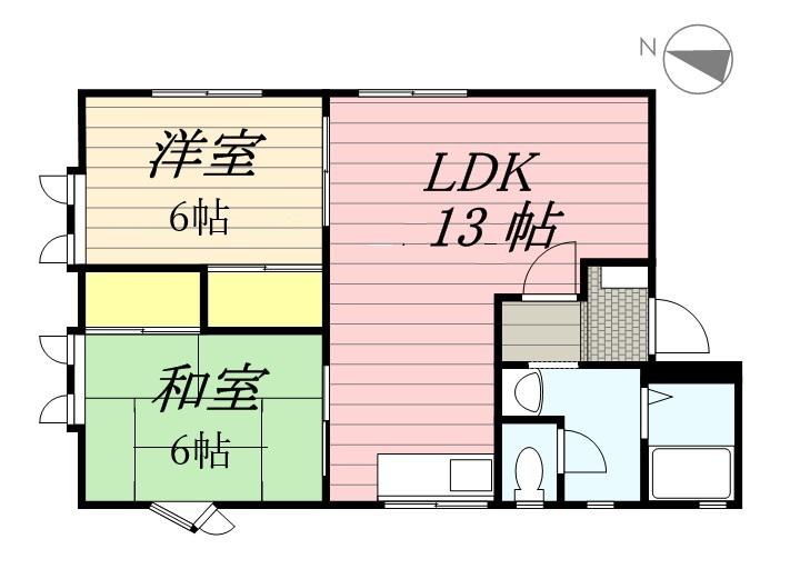 フレグランスシスル(2LDK/2階)の間取り写真