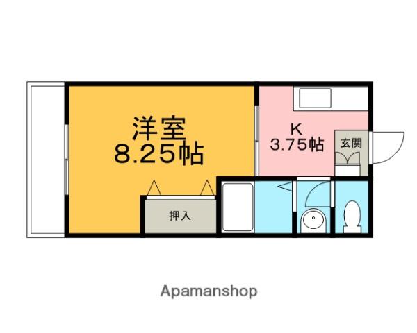フレンディー平田原A(1K/2階)の間取り写真