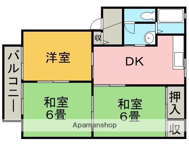 メゾンフルール(3DK/2階)の間取り写真