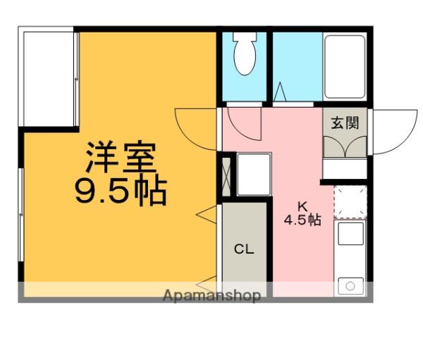 ウインザー桜(1K/1階)の間取り写真