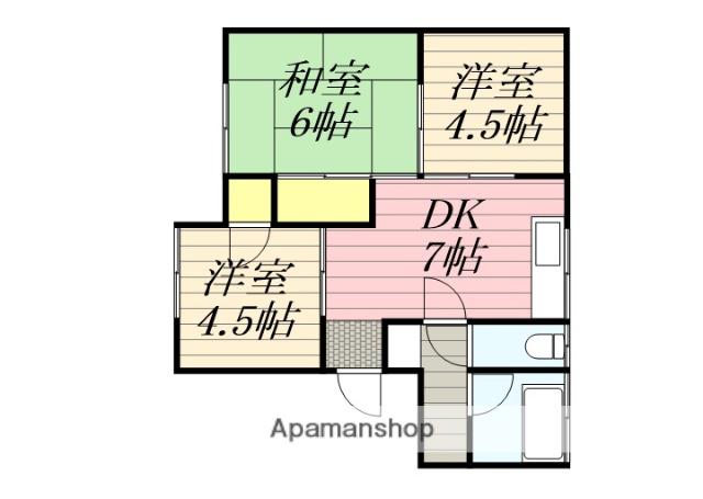 三国屋コーポ(3DK/1階)の間取り写真