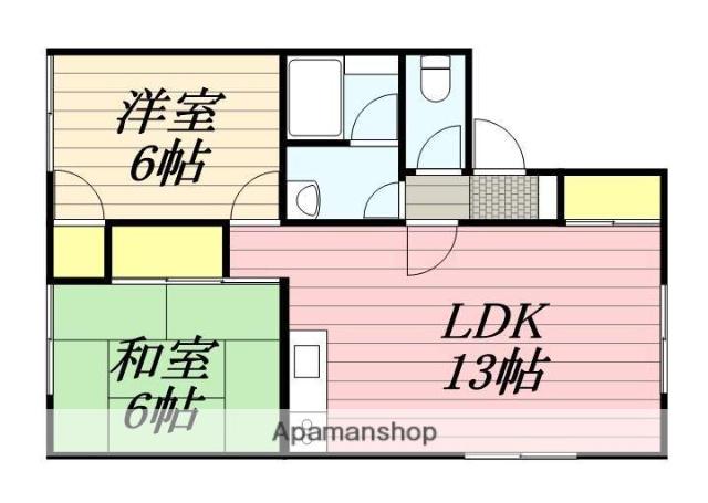 サンライズ中島(2LDK/2階)の間取り写真