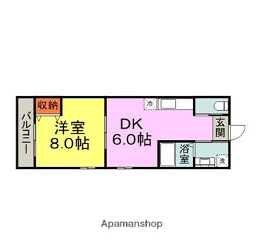 ソフィア(1LDK/2階)の間取り写真