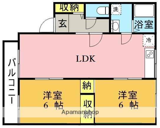 コスモハイツドリーム(2LDK/1階)の間取り写真