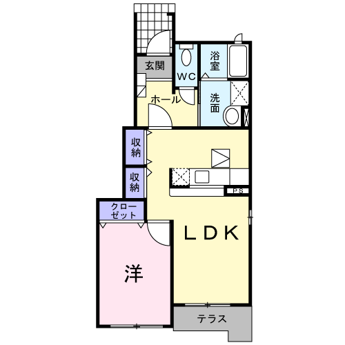 メゾンフィオーレ(1LDK/1階)の間取り写真